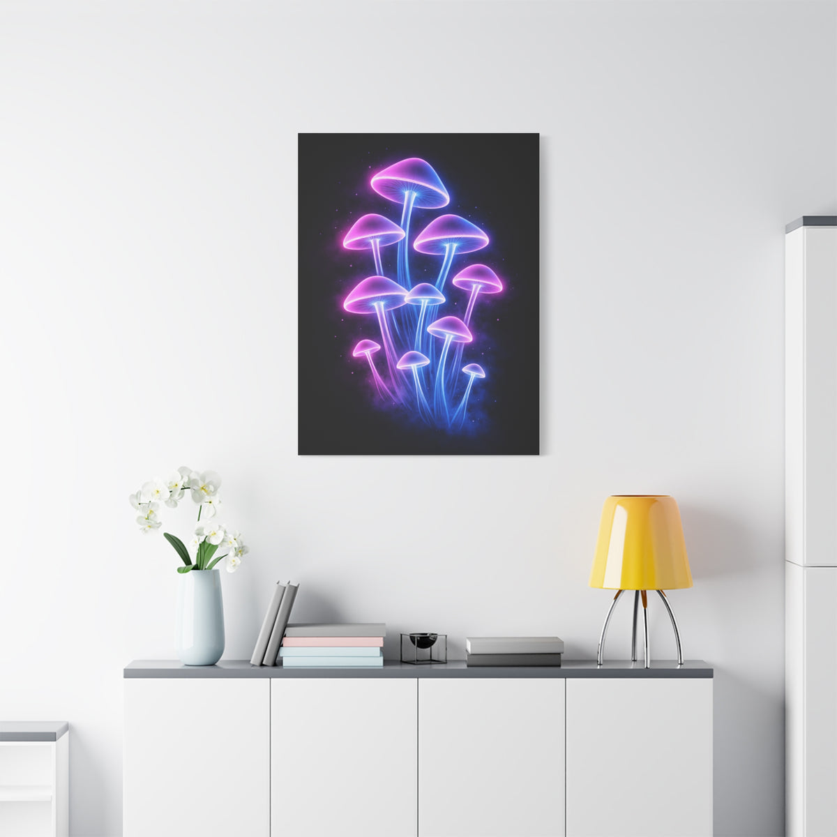 Magic Mushroom LED Art Aesthetic Wall Art & Canvas Print