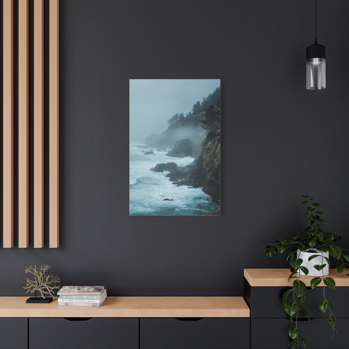 Foggy Coastal Cliffs on Quiet Morning Wall Art & Canvas Print