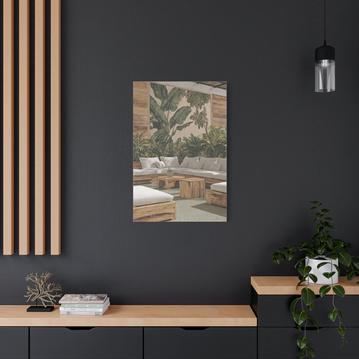 Tropical Flora and Fauna Resort Restaurant Wall Art & Canvas Print