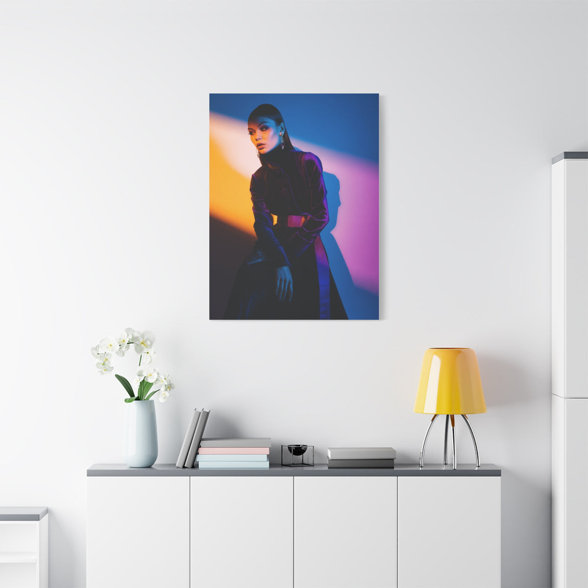 Editorial Fashion Color Shadow Portrait Wall Art & Canvas Print