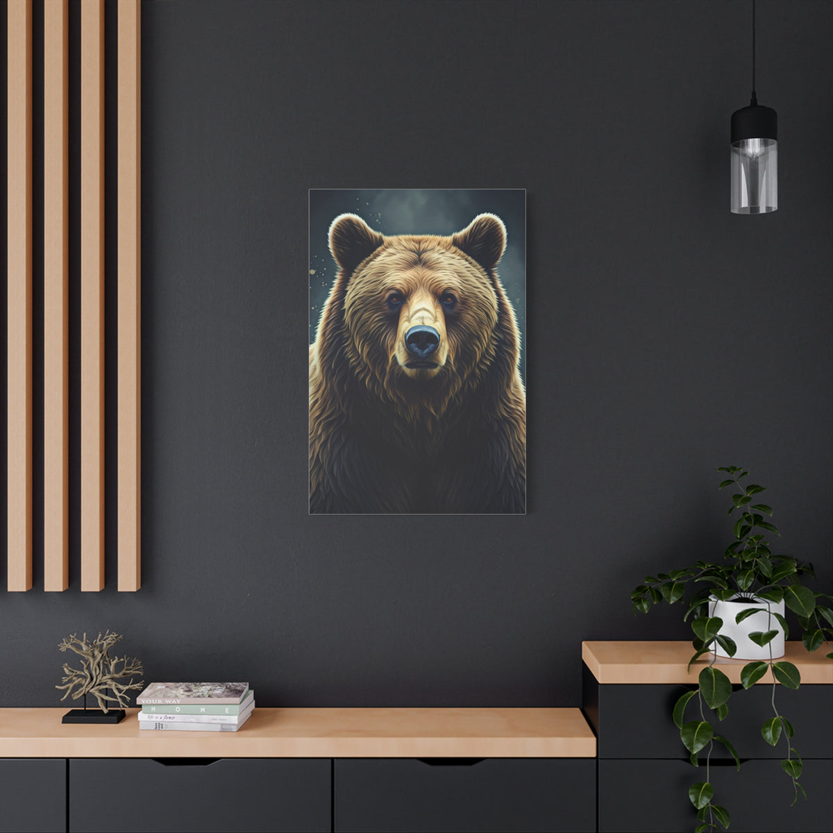 Geometric Style Brown Bear Wall Art & Canvas Prints