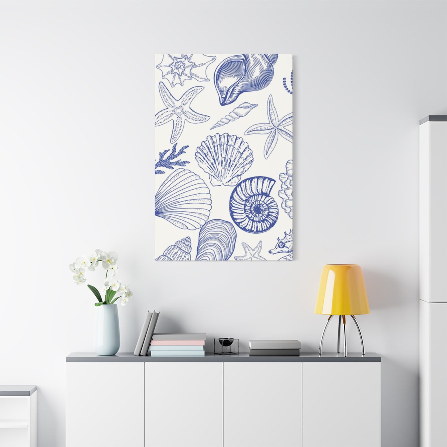 Blue Sea Shell Shape Poster Wall Art & Canvas Prints