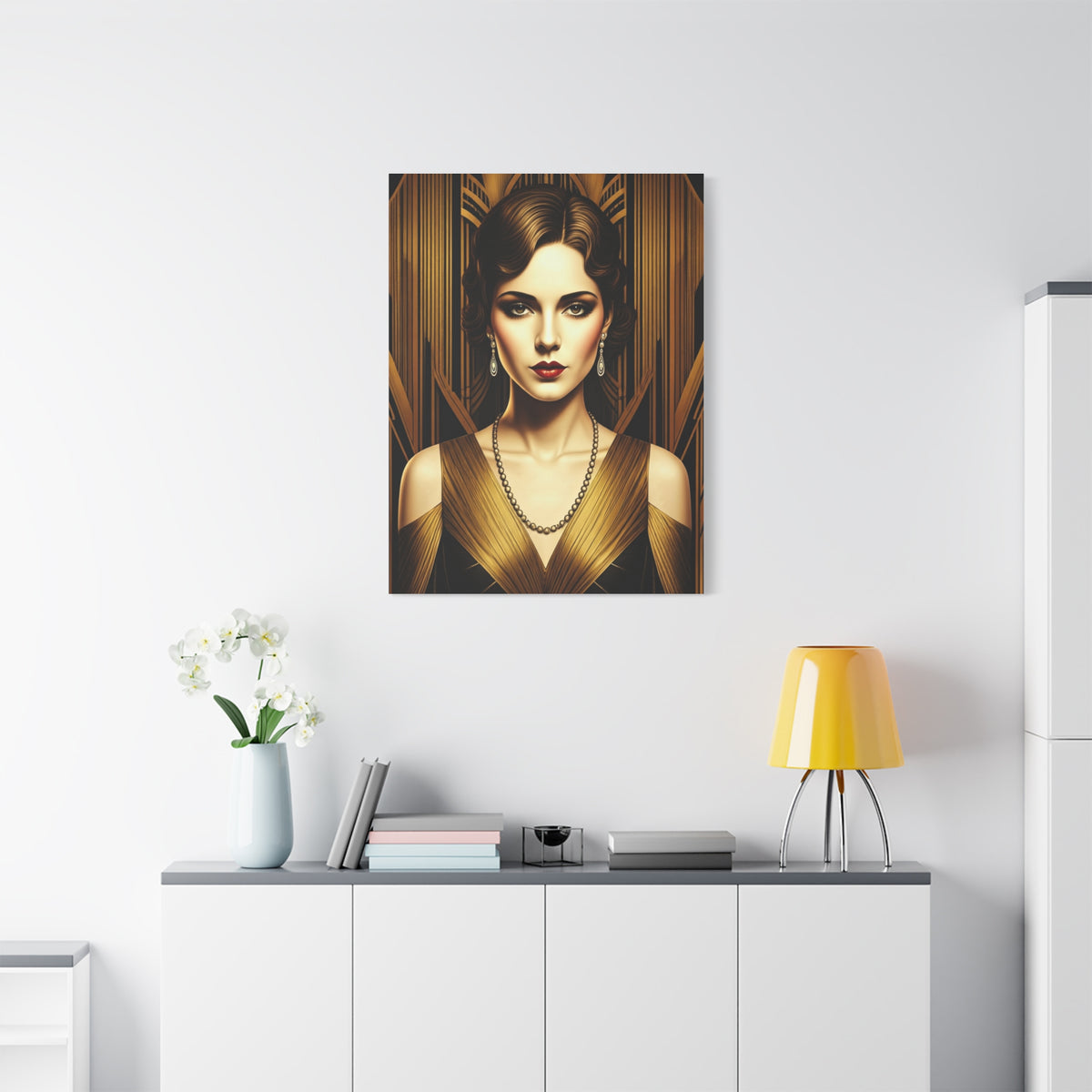 Golden Vintage Glamour Portrait Wall Art & Canvas Prints