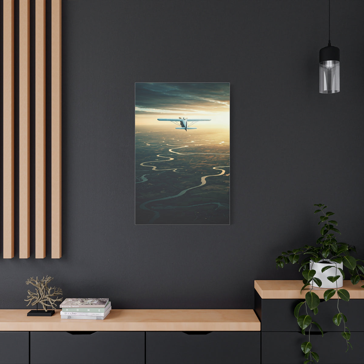 Golden River Flight Horizon Wall Art & Canvas Prints
