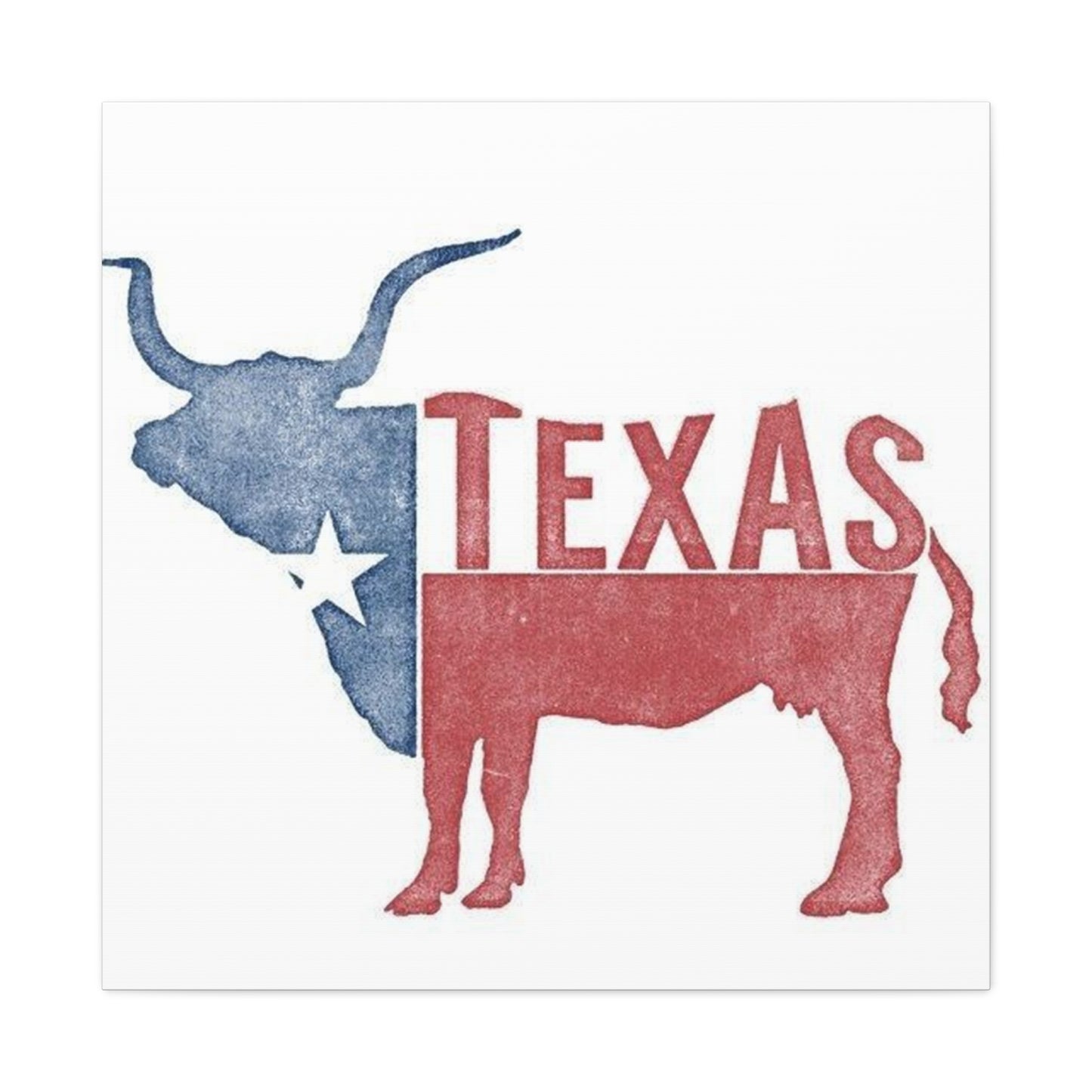 Bull American Flag Texas Poster Wall Art & Canvas Prints