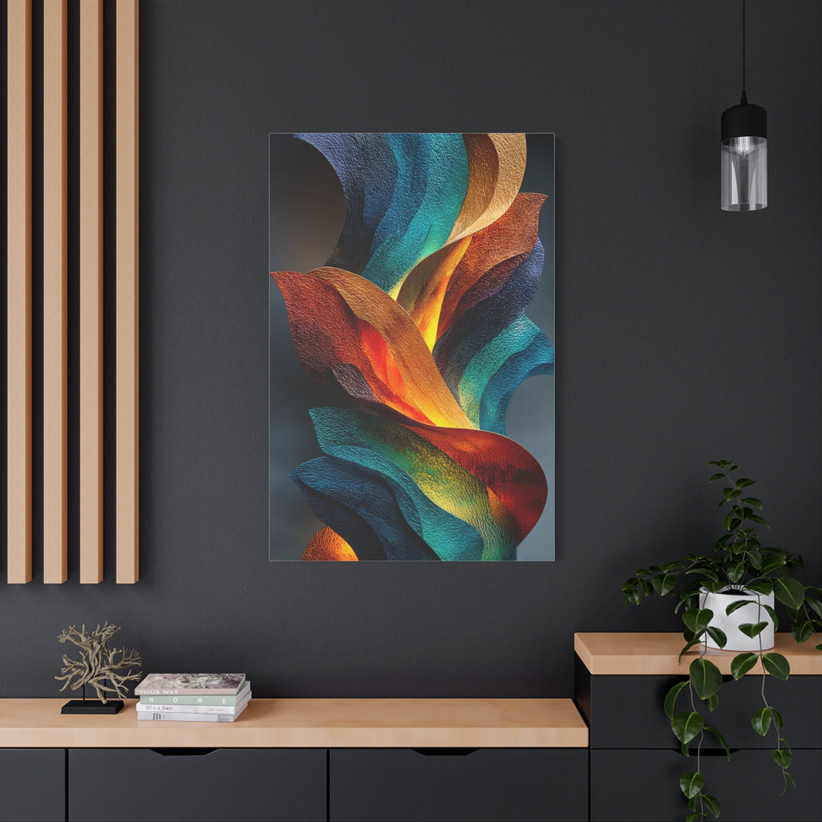 Textured Abstract Lava-Flow Ribbons Wall Art & Canvas Print