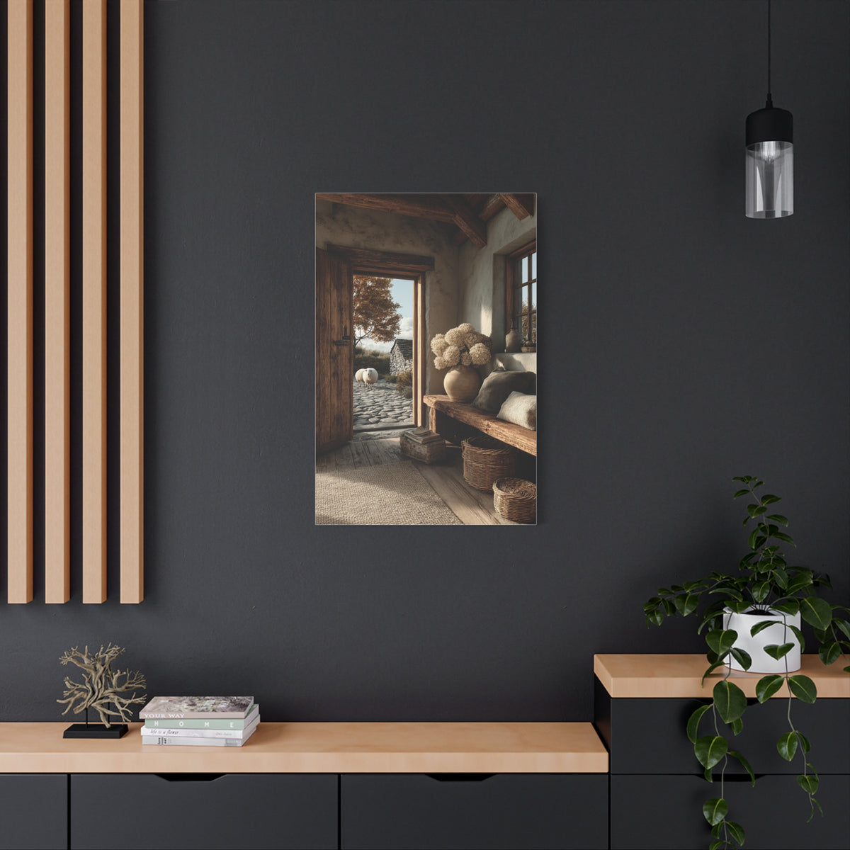Farmhouse Entryway Open Door Scene Wall Art & Canvas Print