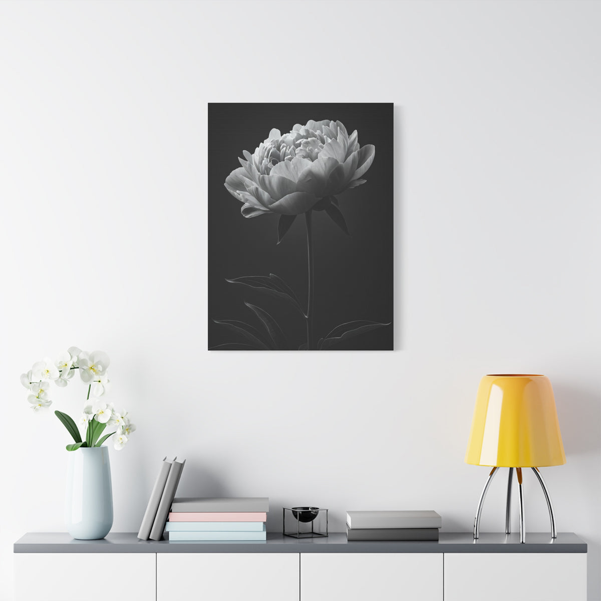 Peony Elegance in Monochrome Wall Art & Canvas Prints