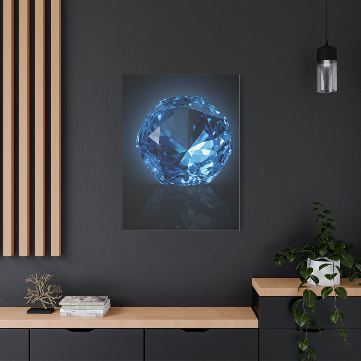 Brilliant Blue Diamond Portrait Wall Art & Canvas Prints
