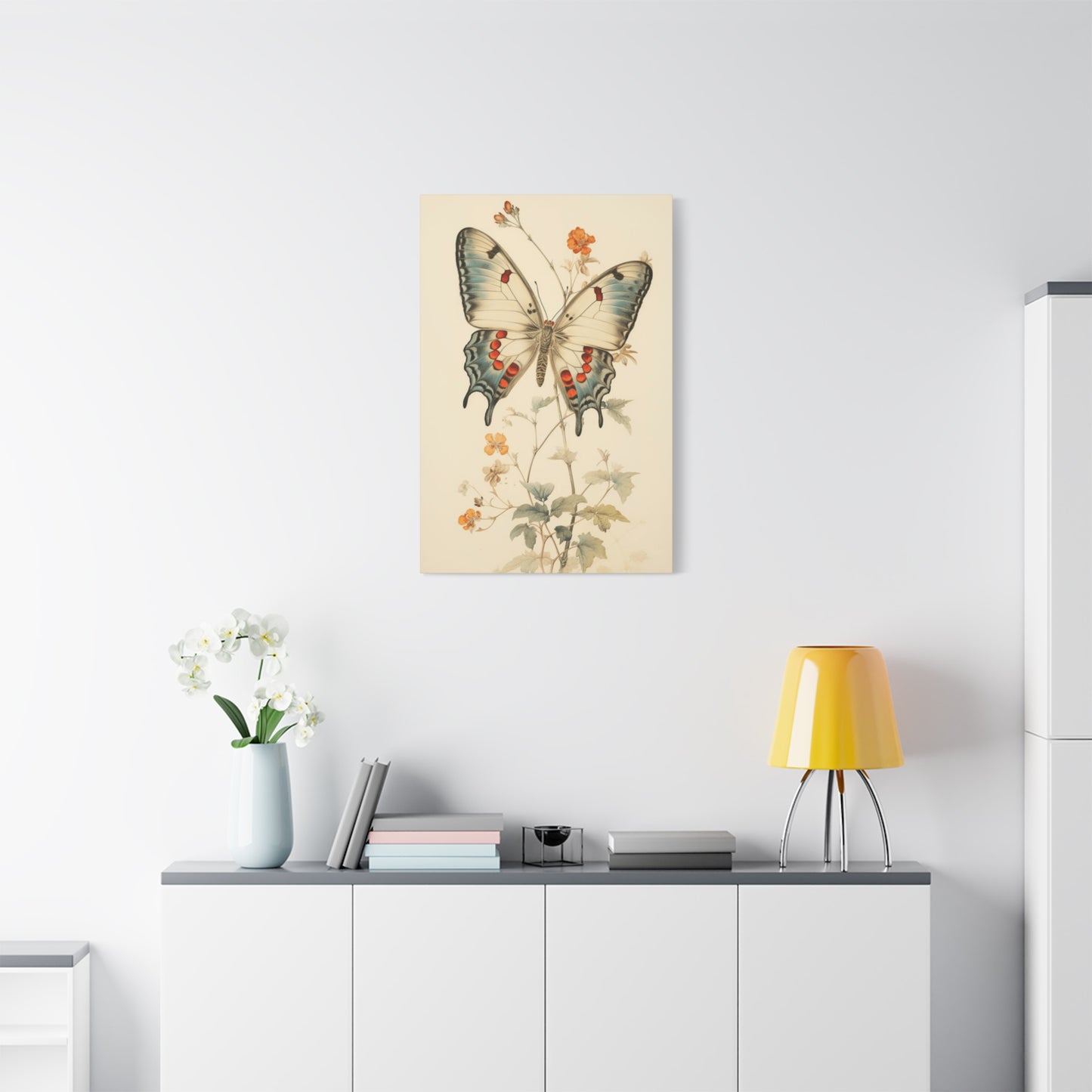 Big Butterfly on Flower Painting Wall Art & Canvas Prints