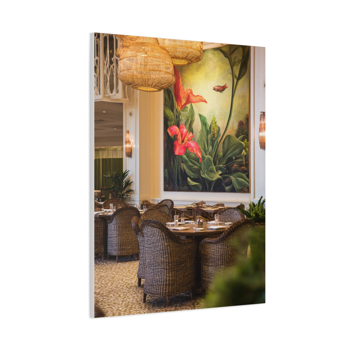 Tropical Flora and Fauna Resort Restaurant Wall Art & Canvas Print