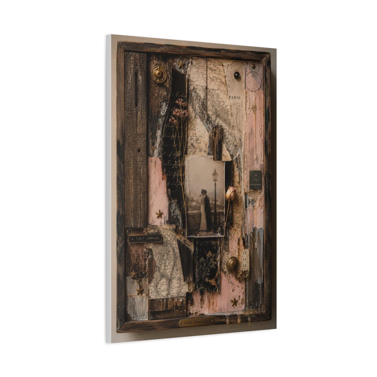 Vintage Love Story Collage Keepsake Wall Art & Canvas Print