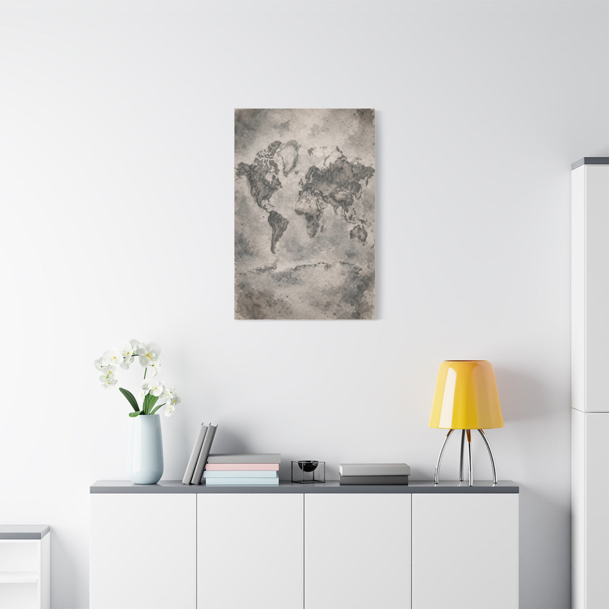 Vintage World Map Wash Wall Art & Canvas Print