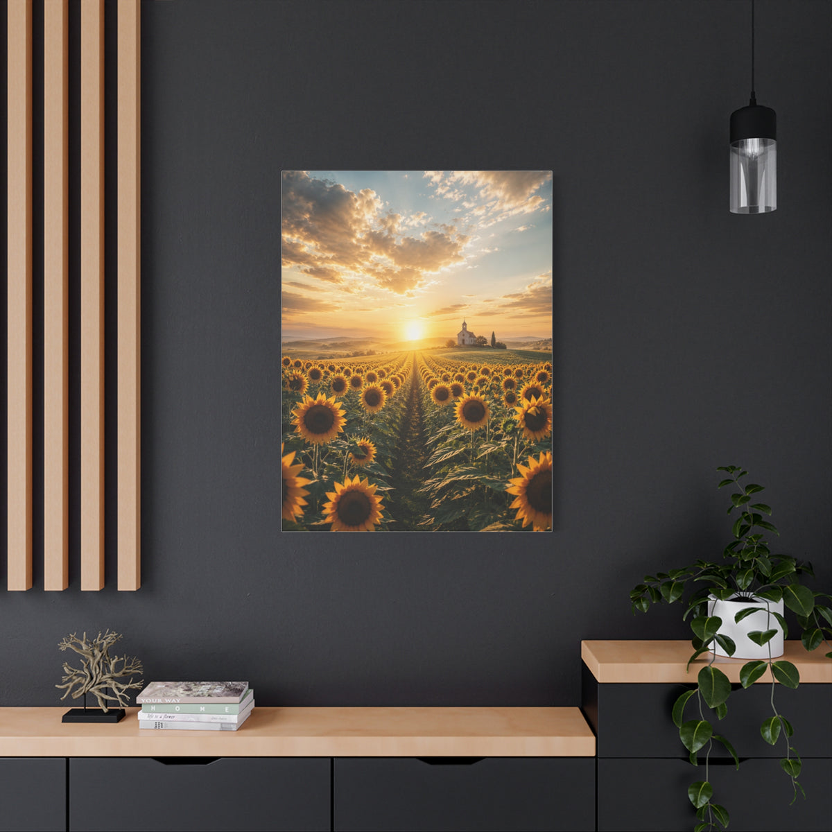 Sunflower Field Horizon Spiritual Landscape Wall Art & Canvas Print