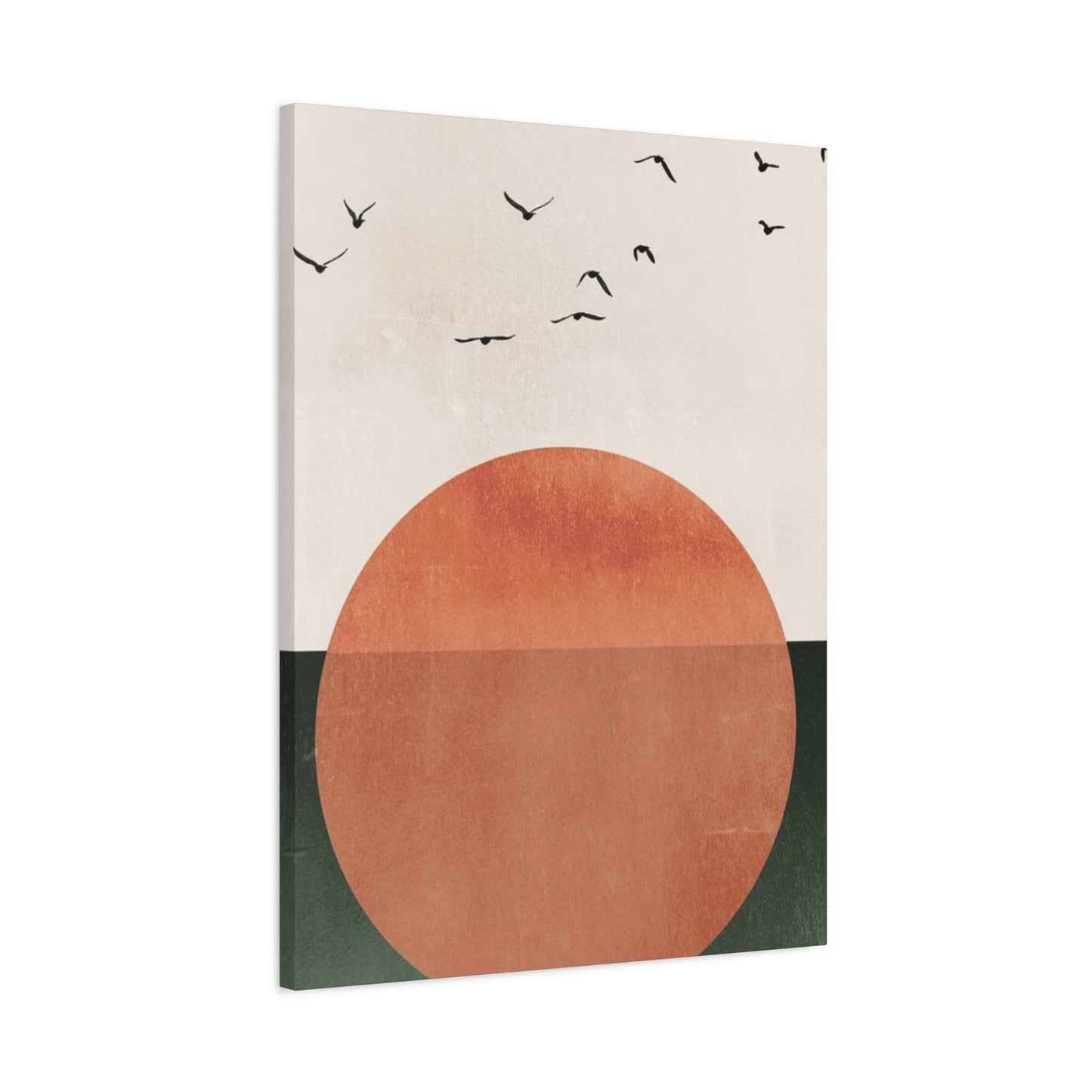 Big sun and Flying Birds Wall Art & Canvas Prints