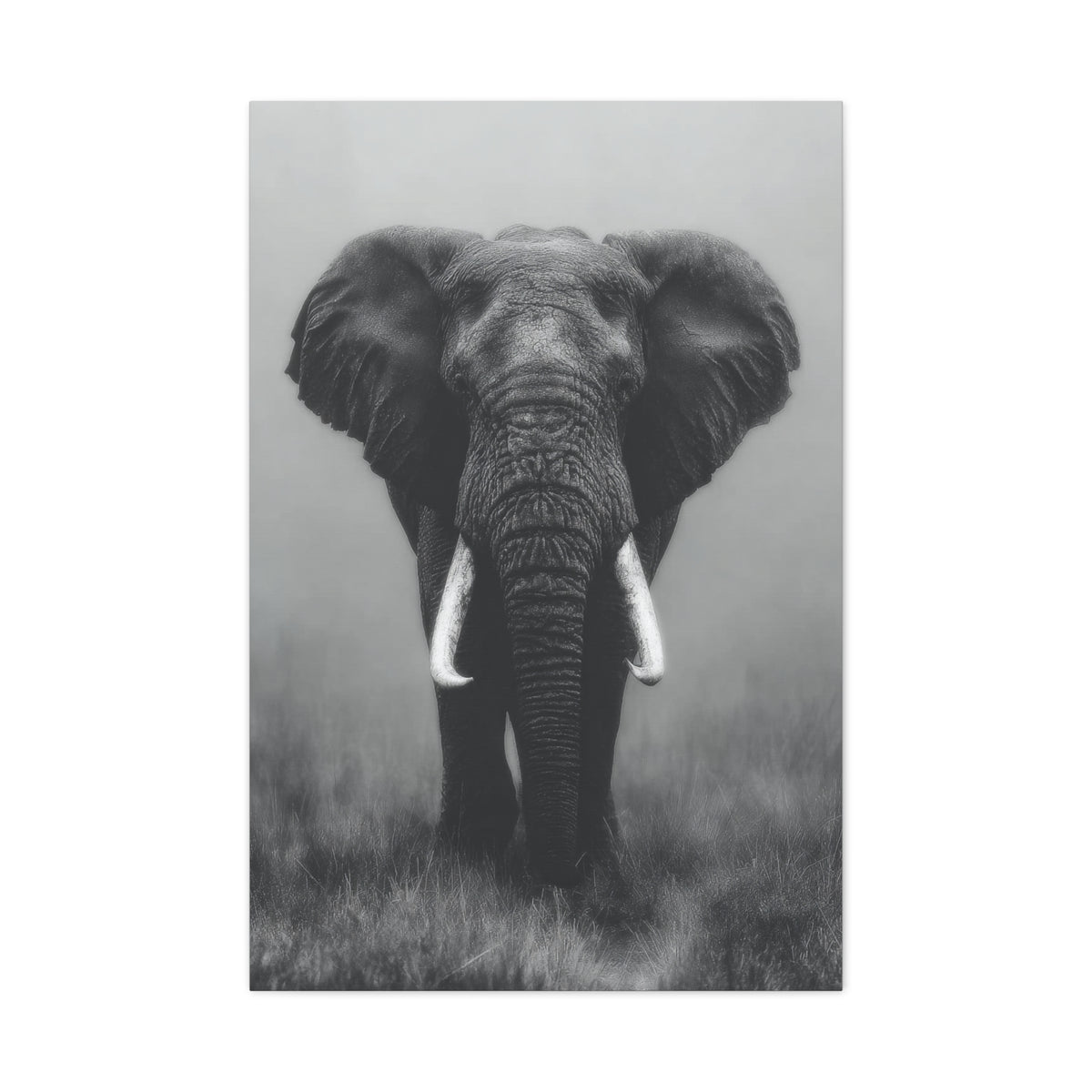 Black and White Elephant Portrait Wall Art & Canvas Prints