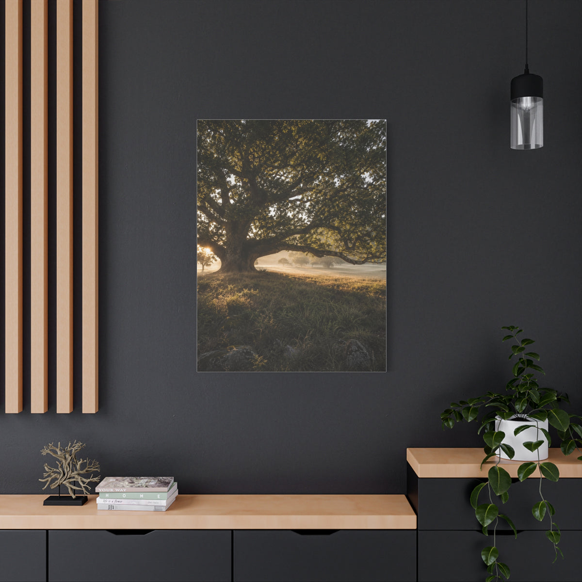 Ancient Oak Golden Dawn Landscape Trees Wall Art & Canvas Print