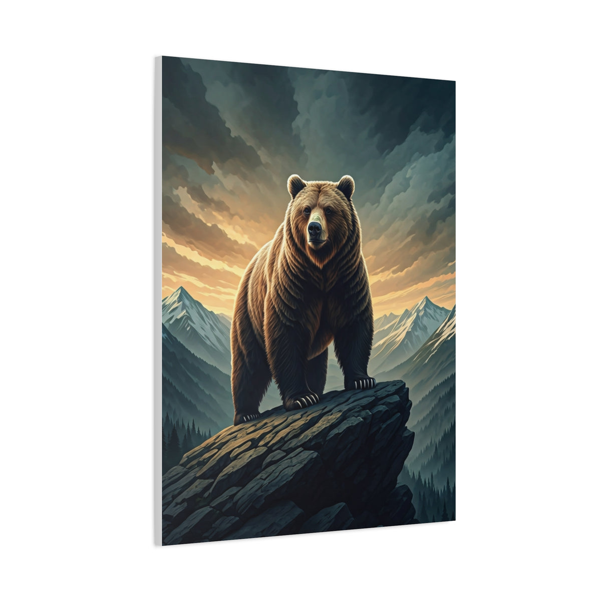 Regal Grizzly Close-Up Portrait Wall Art & Canvas Prints