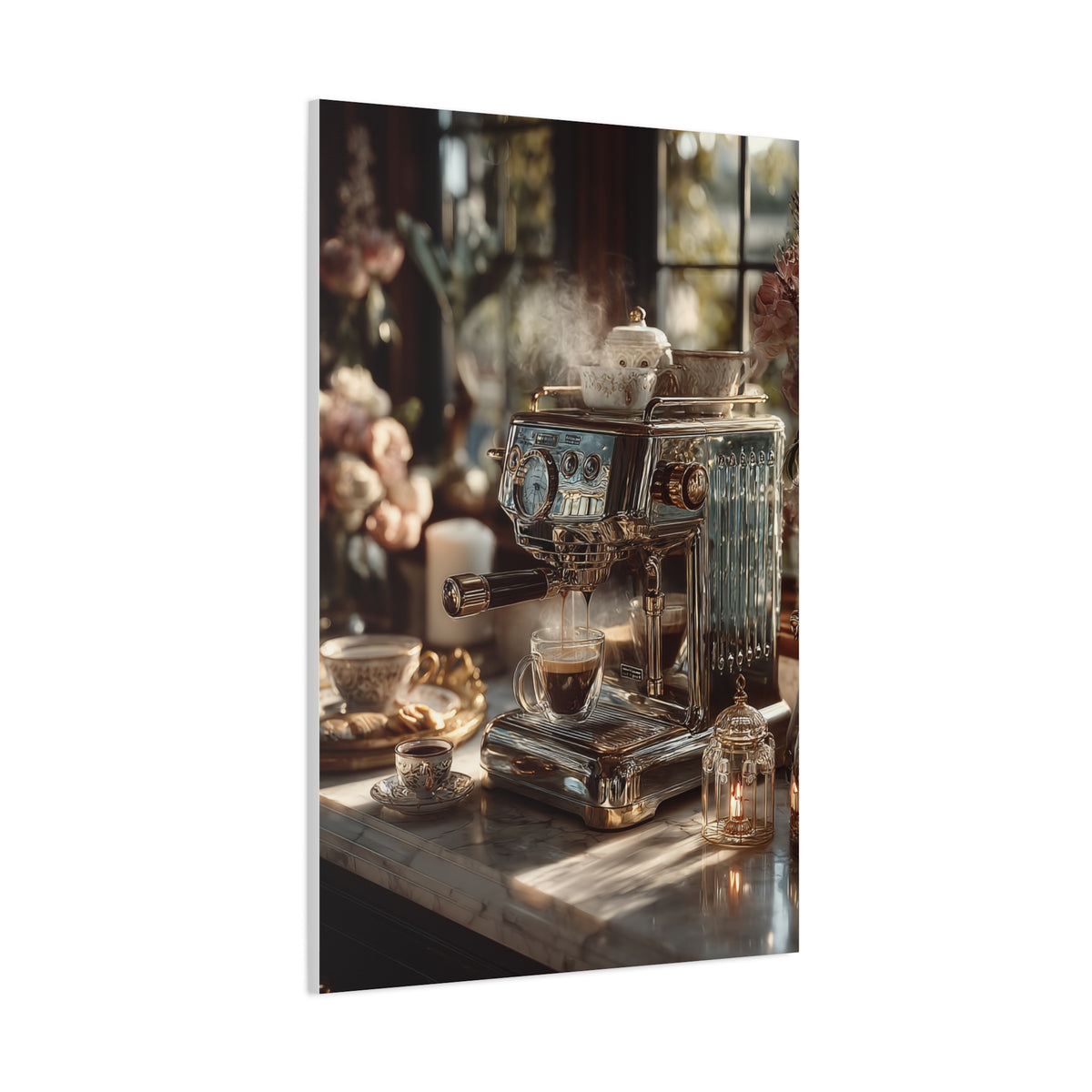Luxury Espresso Machine Café Scene Wall Art & Canvas Print