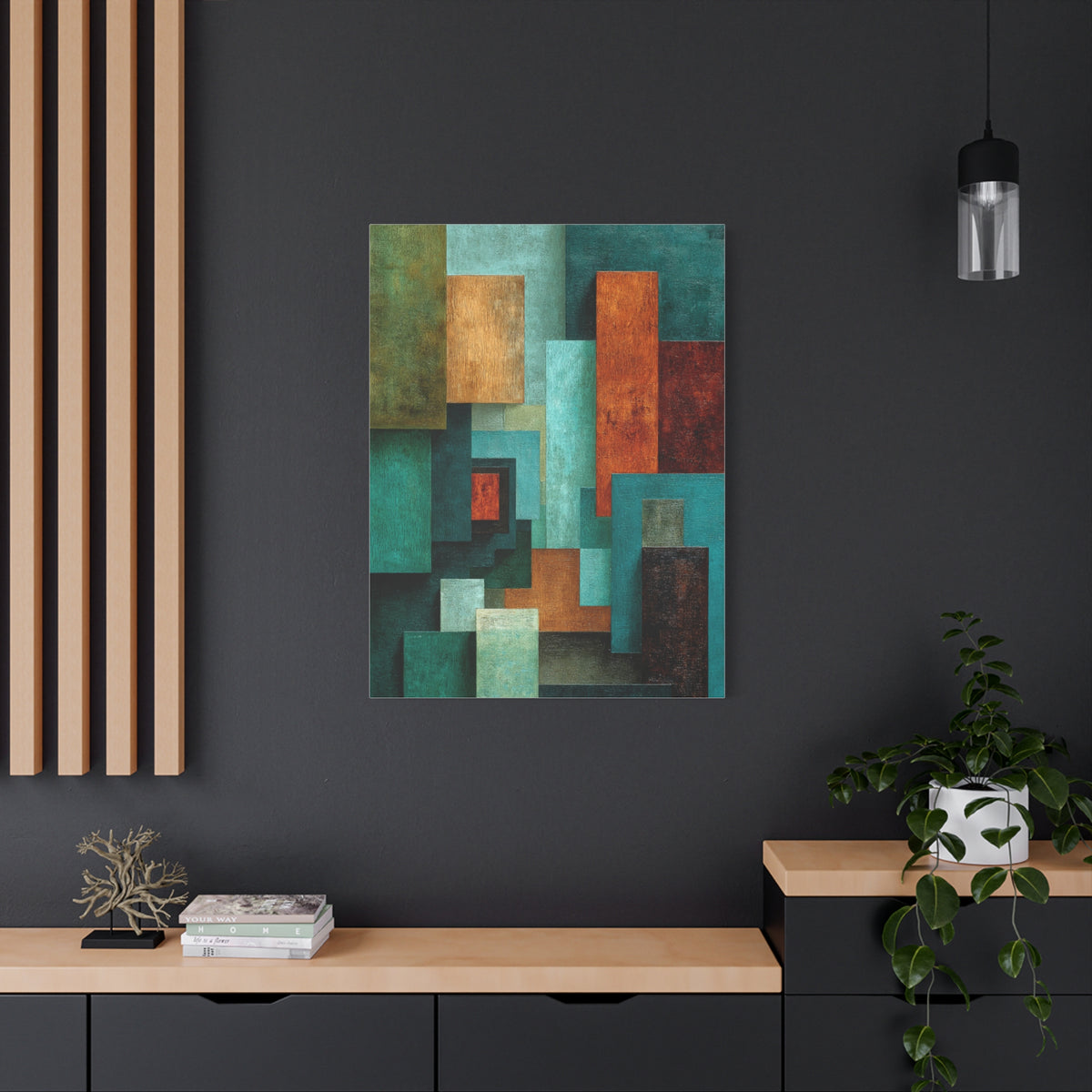 Layered Color Field Geometry Wall Art & Canvas Print