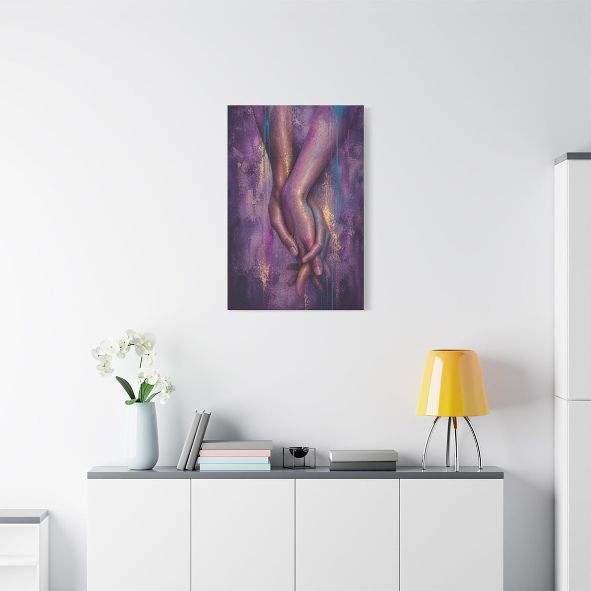 Intertwined Hands Abstract Emotion Wall Art & Canvas Print
