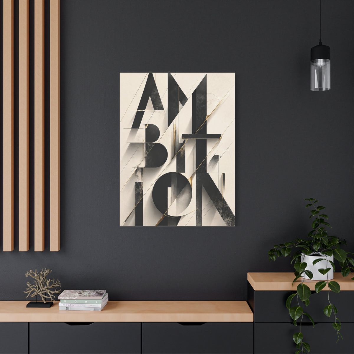 Abstract Ambition Typography Composition Wall Art & Canvas Print