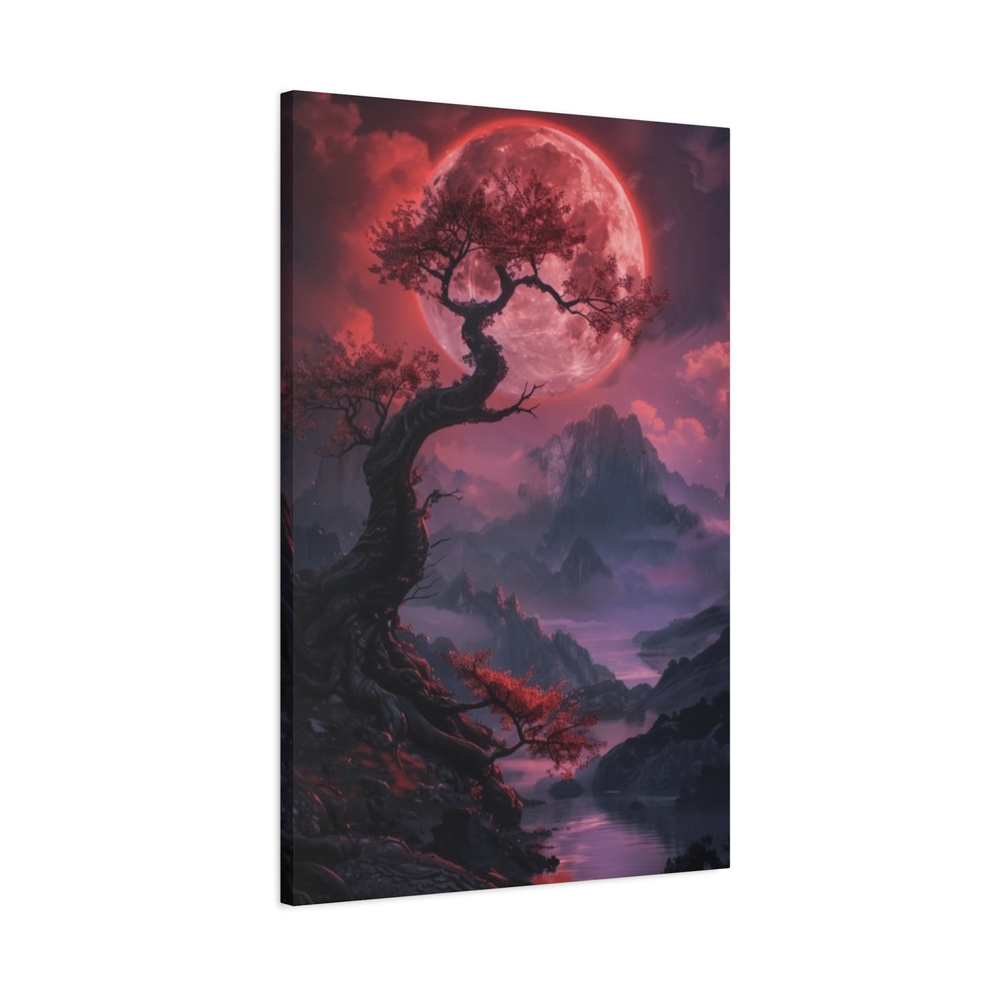 Red Moon and Tree Wall Art & Canvas Prints
