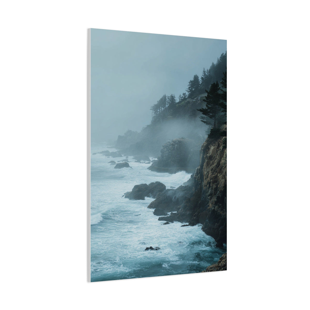 Foggy Coastal Cliffs on Quiet Morning Wall Art & Canvas Print