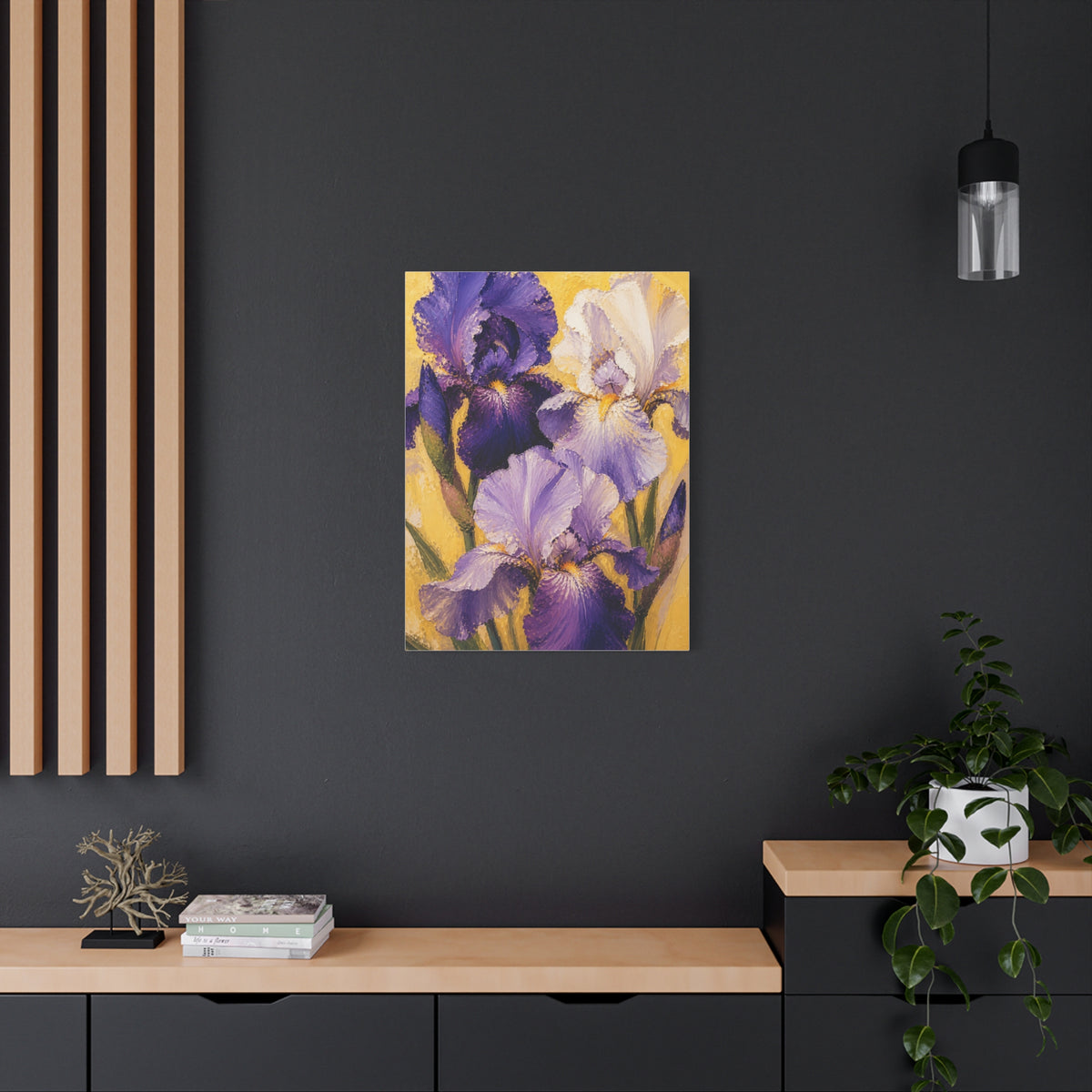Iris Floral Impasto Painting Wall Art & Canvas Print