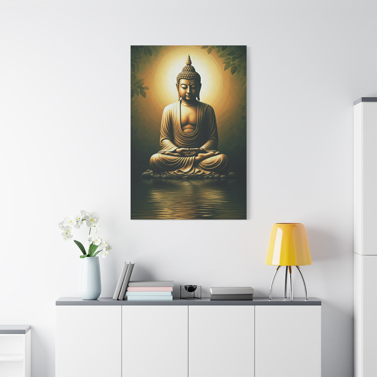 Golden Reflection Buddha Serenity Wall Art & Canvas Prints