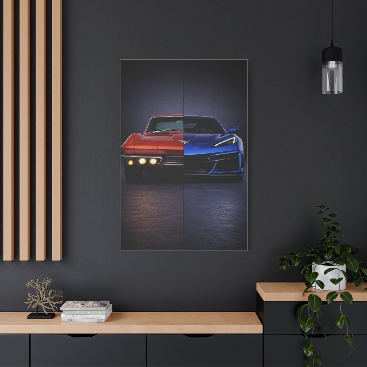 Corvette Performance Evolution Split C2 vs C8 Wall Art & Canvas Prints