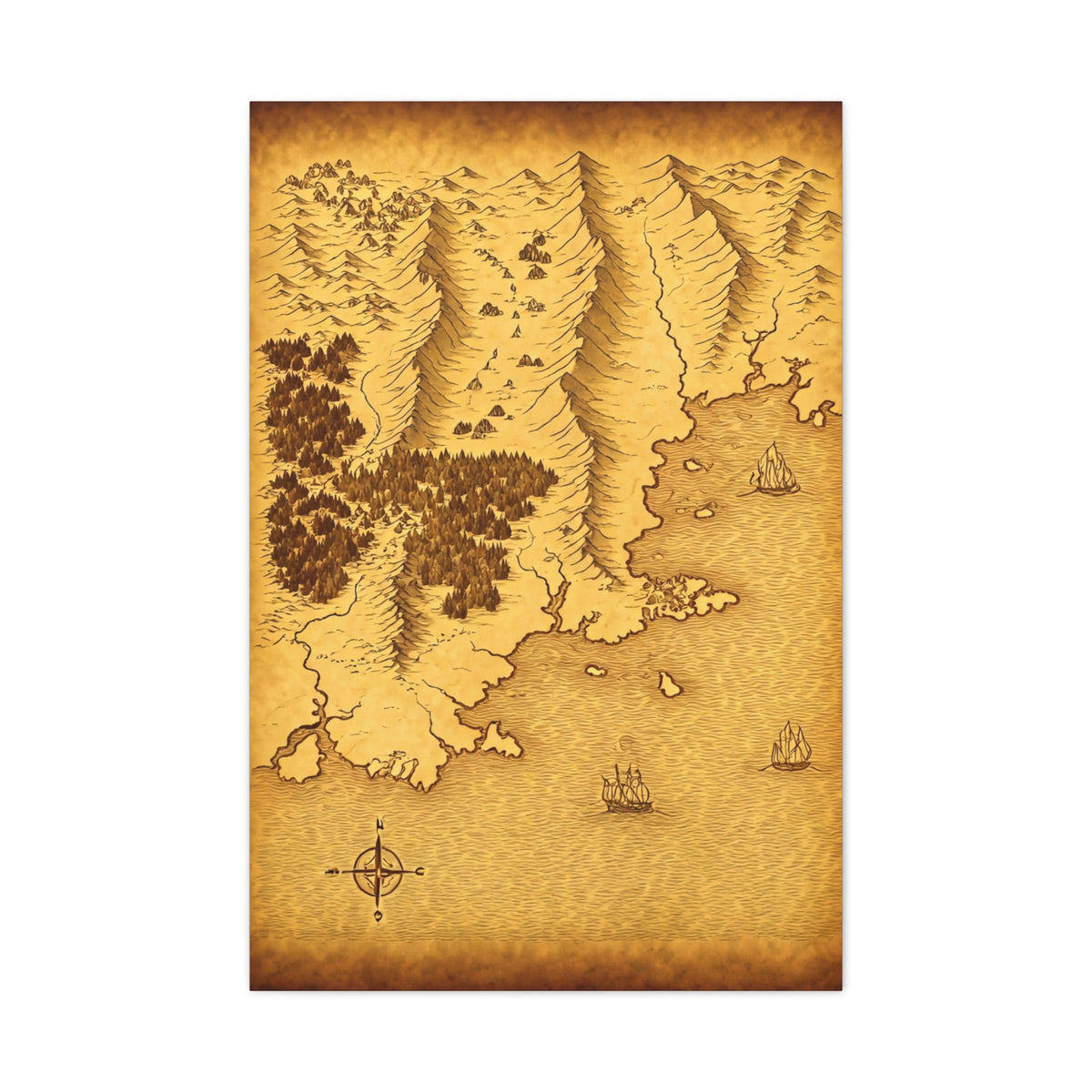 Antique Compass World Map Wall Art & Canvas Prints