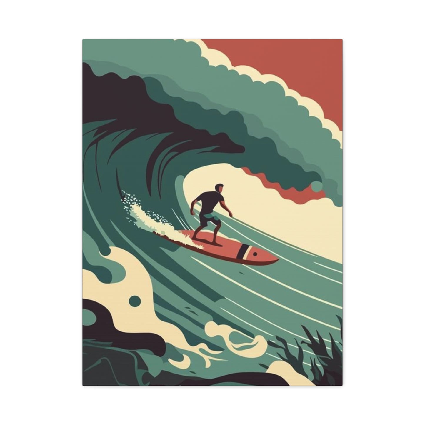 Wave Surfing Graffiti Wall Art & Canvas Prints