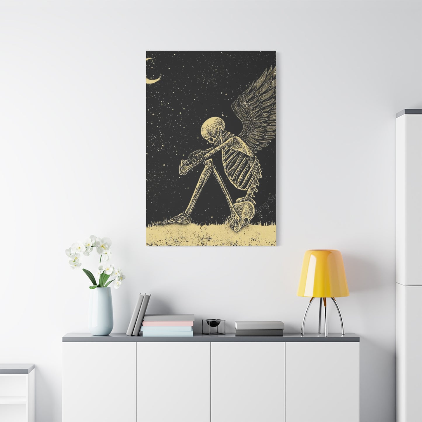 Sad Skeleton Angel Wall Art & Canvas Prints
