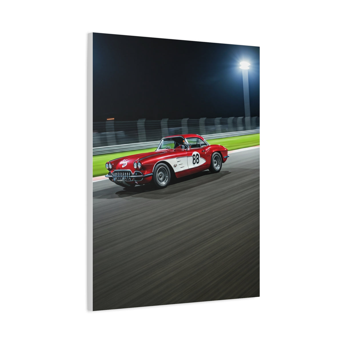1962 Chevrolet Corvette C1 Night Circuit Racer Wall Art & Canvas Prints