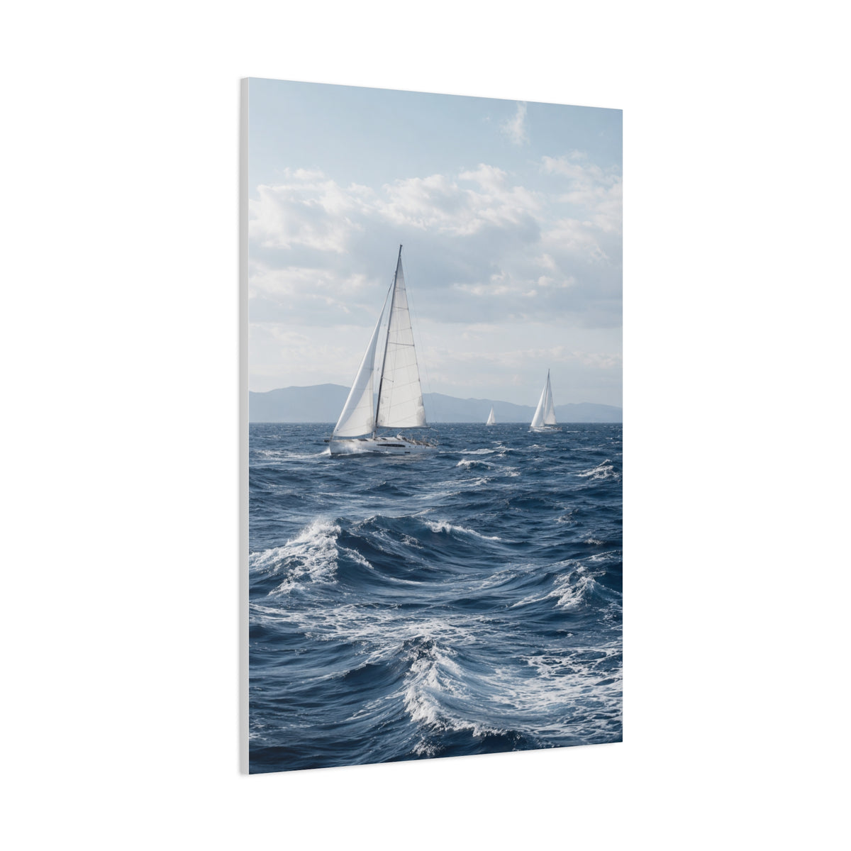 Sailing Horizon Coastal Elegance Scene Wall Art & Canvas Print