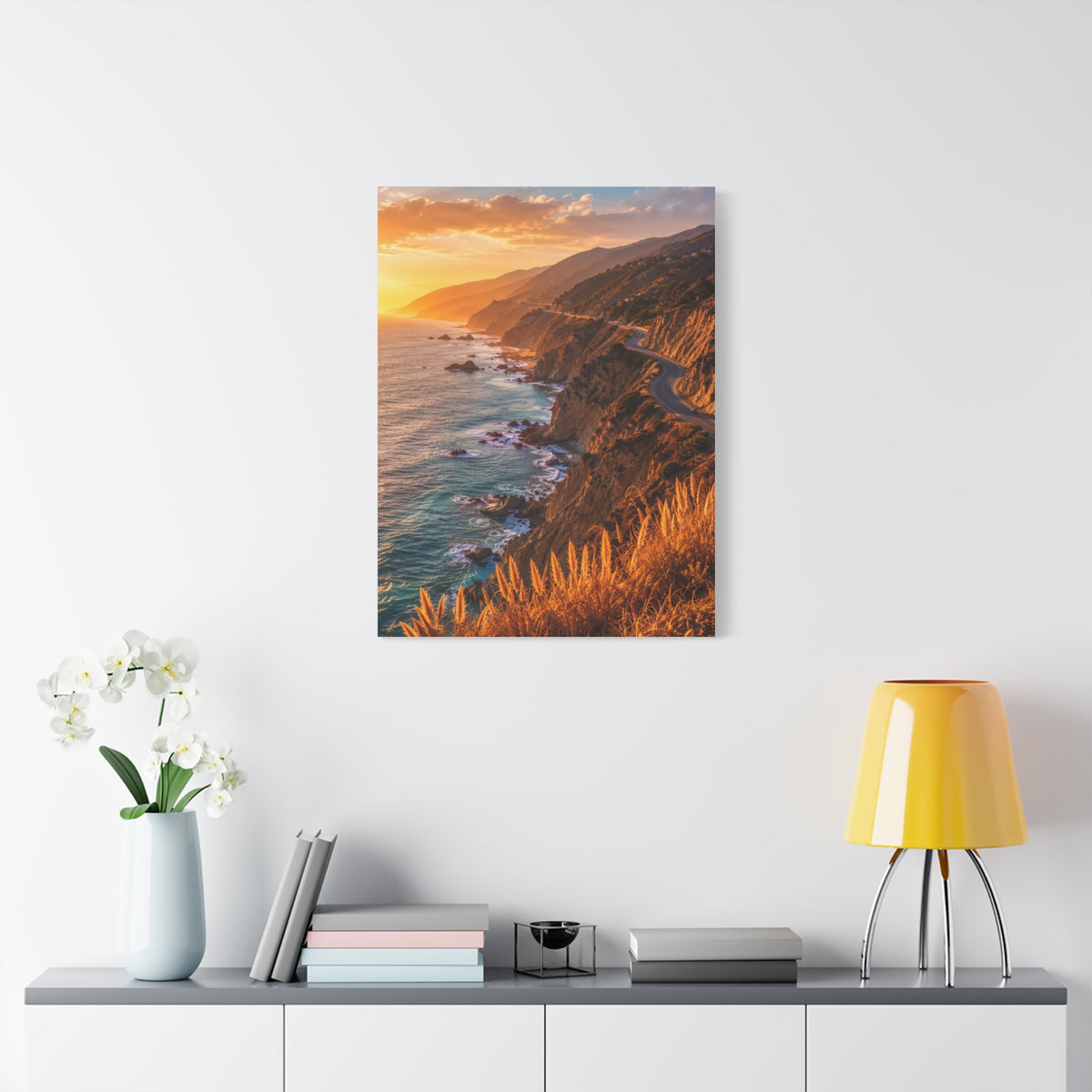 Malibu Coastal Cliffs at Golden Hour Wall Art & Canvas Print