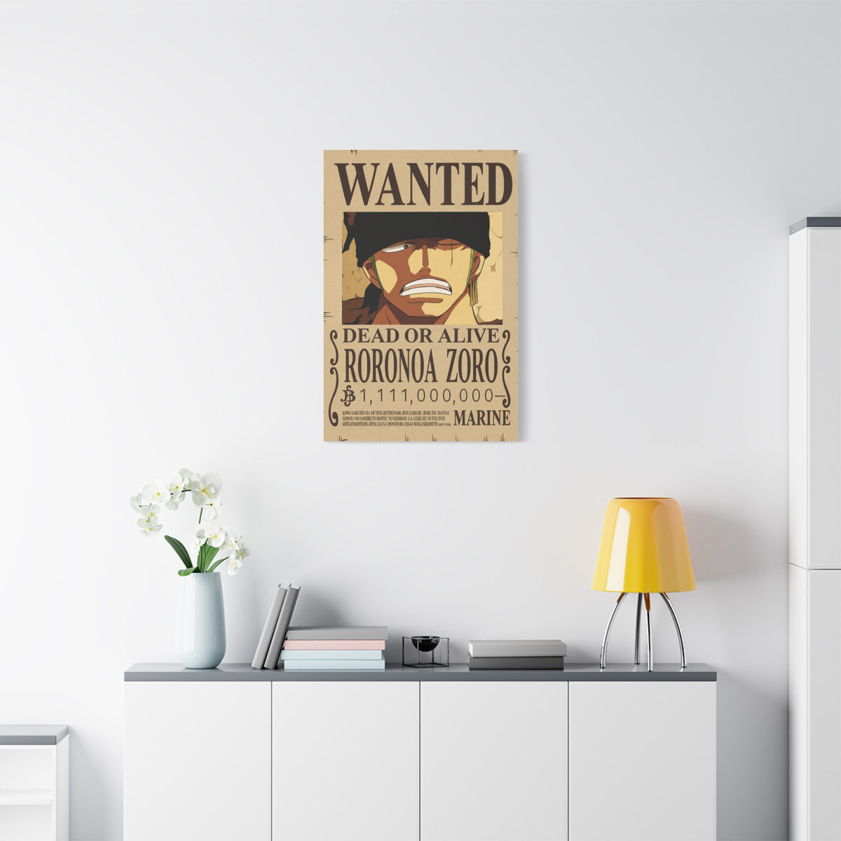 One Piece Roronoa Zoro Wanted Poster Wall Art & Canvas Print