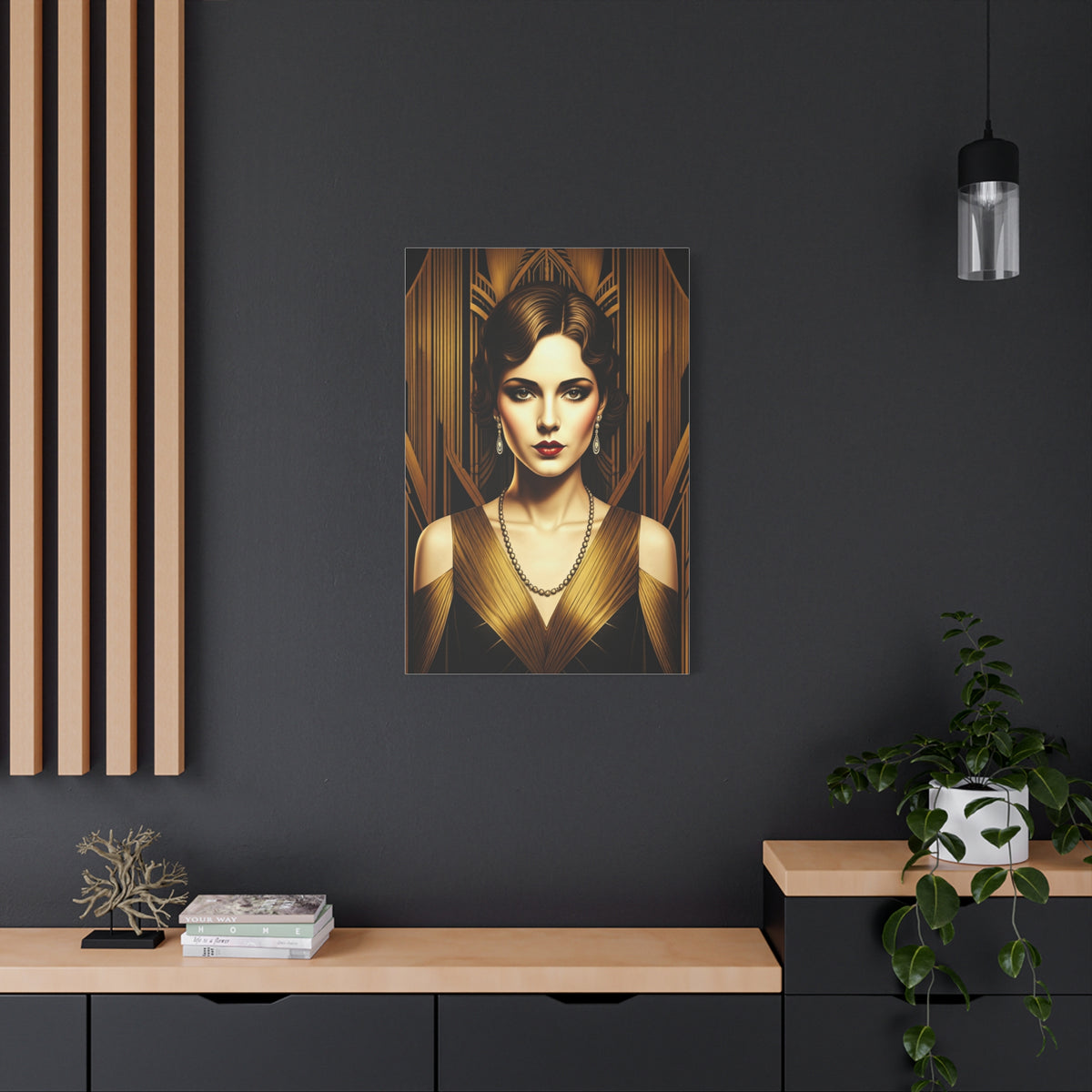 Golden Vintage Glamour Portrait Wall Art & Canvas Prints