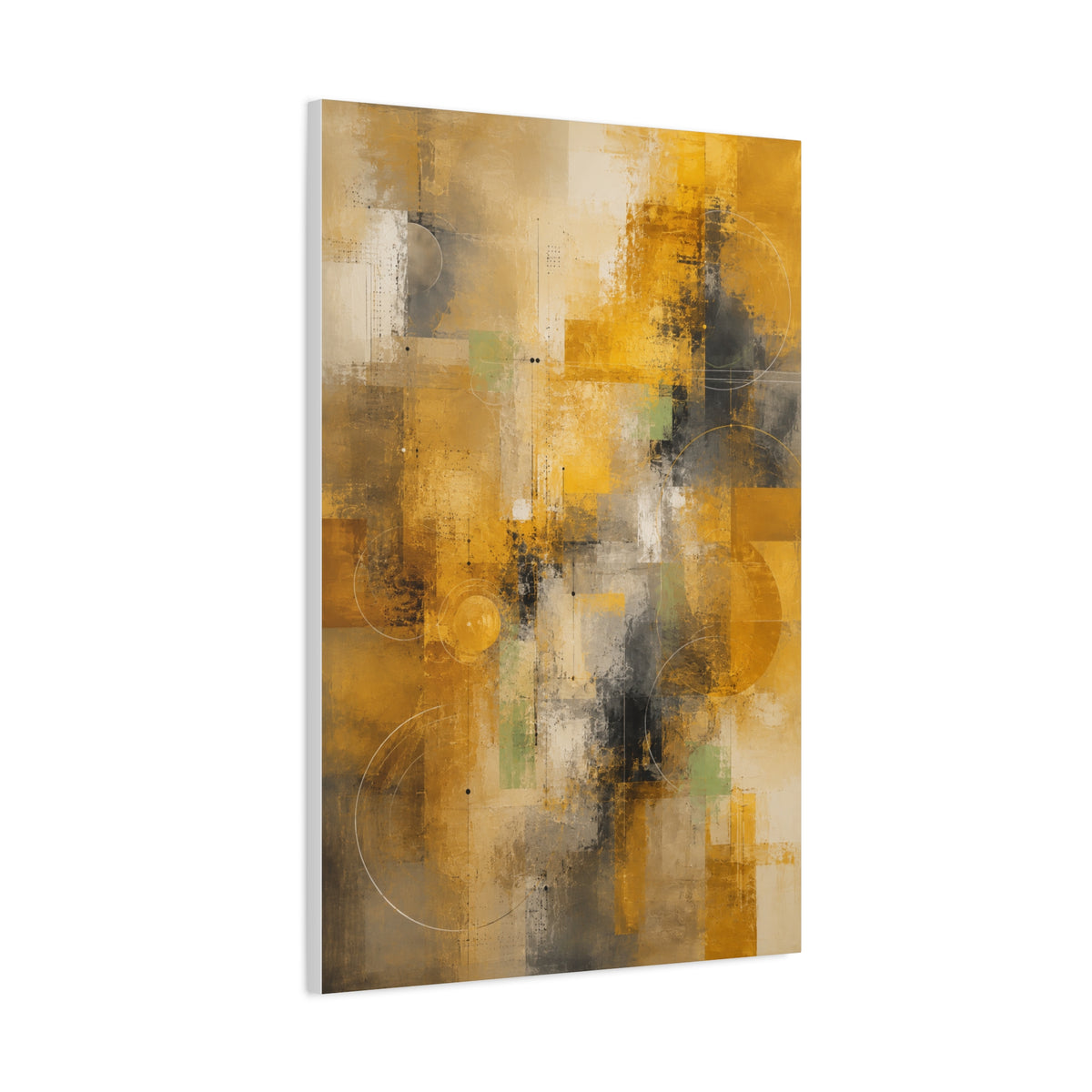 Abstract Golden Urban Texture Composition Wall Art & Canvas Print