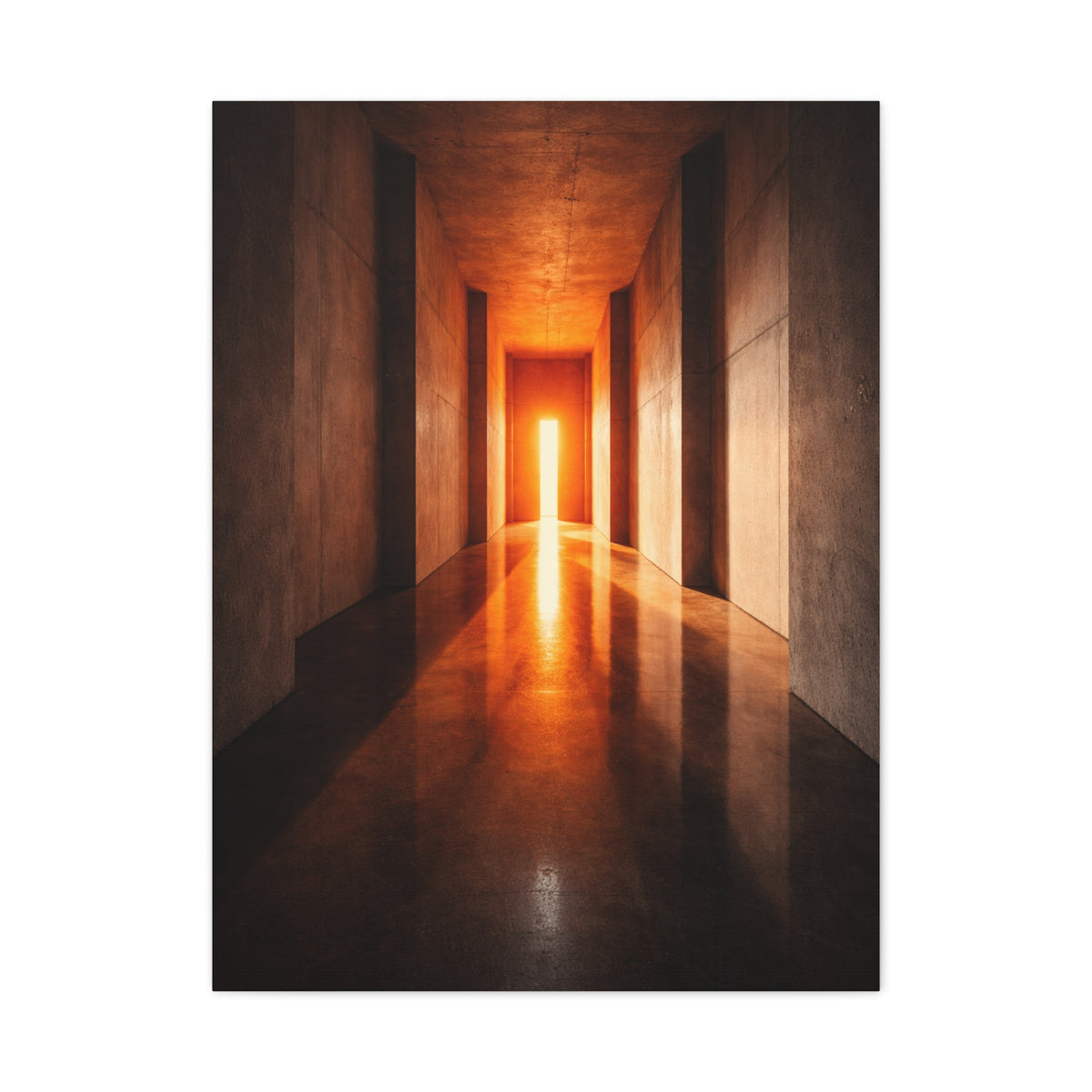 Minimal Orange Light Corridor Wall Art & Canvas Print