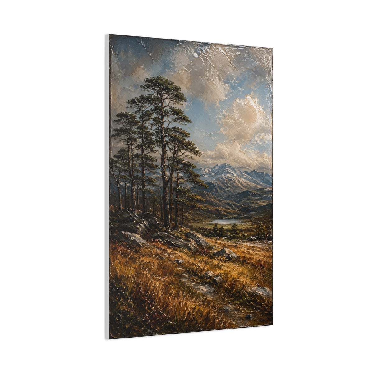 Mountain Pine Landscape Oil Painting Trees Wall Art & Canvas Print