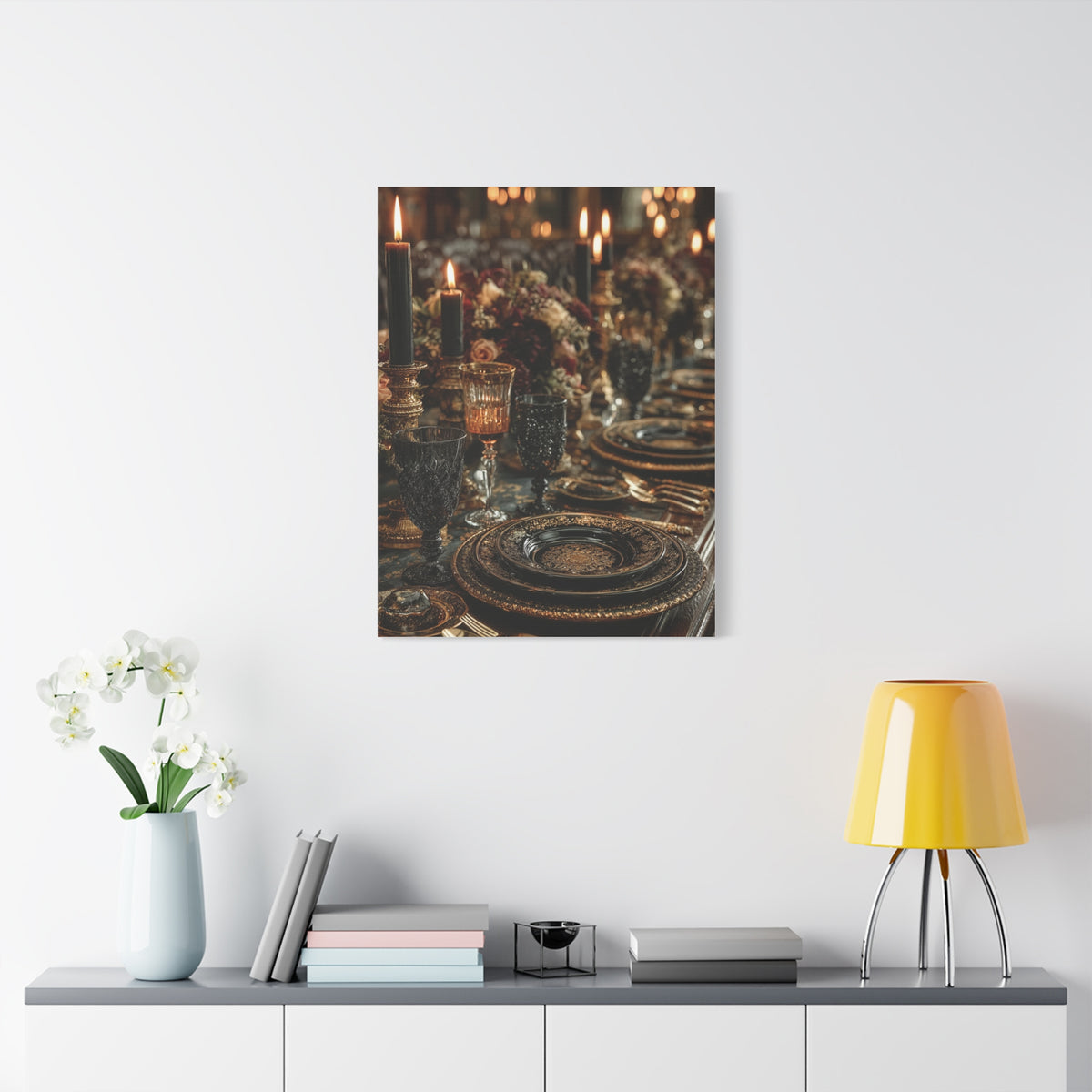 Candlelit Luxury Dinner Table Wall Art & Canvas Print