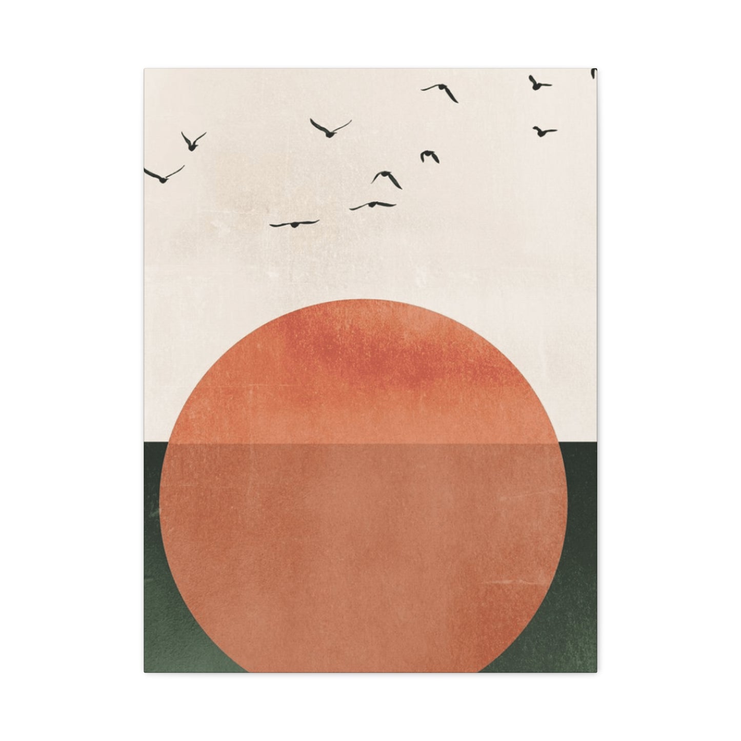 Big sun and Flying Birds Wall Art & Canvas Prints
