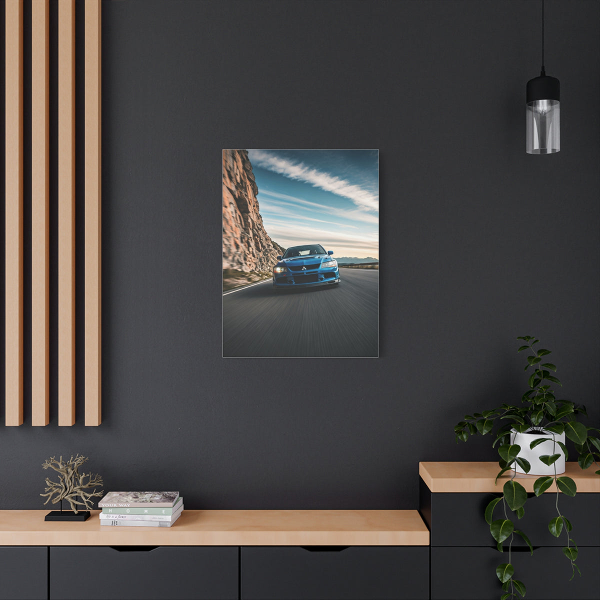 Mitsubishi Lancer Evolution IX High Altitude Mountain Road Wall Art & Canvas Prints