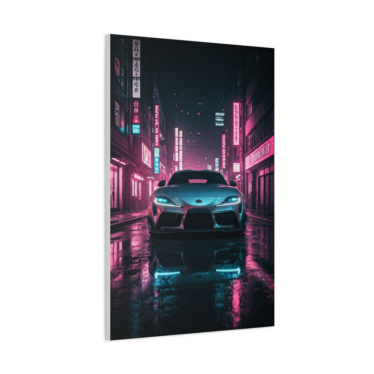 Toyota Supra Mk5 Cyberpunk Street Reflections Wall Art & Canvas Prints
