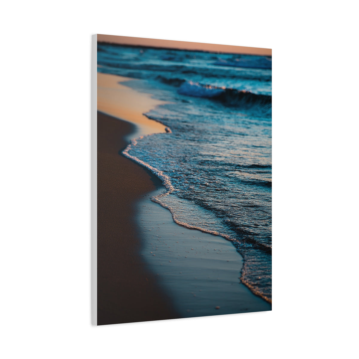 Gentle Sunset Waves on Quiet Shoreline Wall Art & Canvas Print