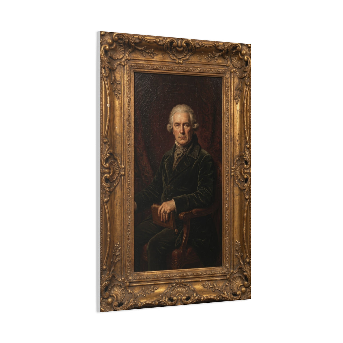 Classical Gentleman Portrait in Ornate Frame Wall Art & Canvas Print