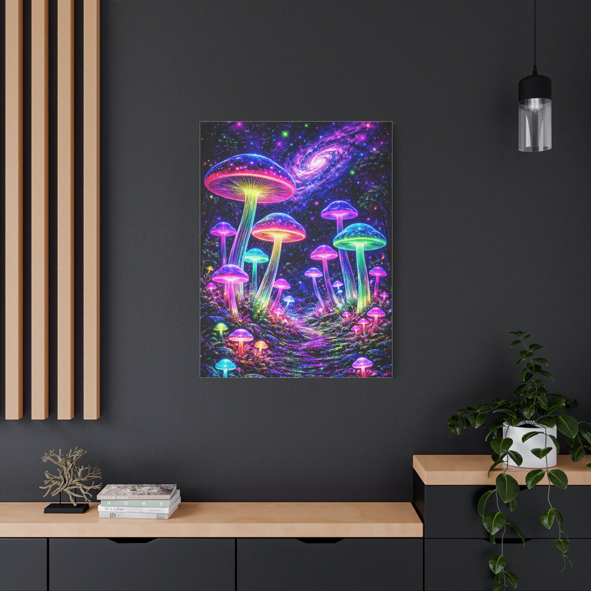 UV-Reactive Psychedelic Mushroom Forest Wall Art & Canvas Print