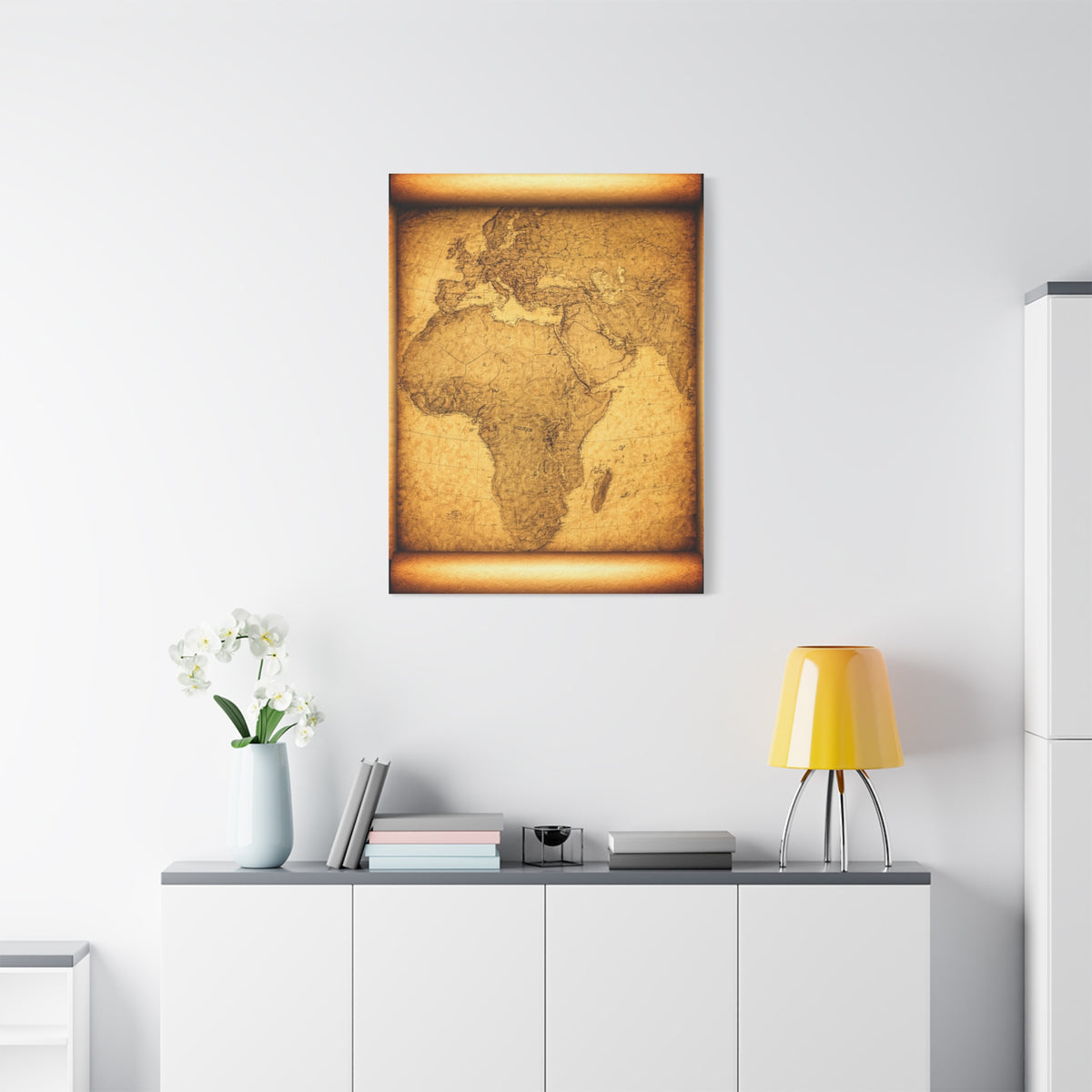 Antique Parchment World Map Wall Art & Canvas Prints